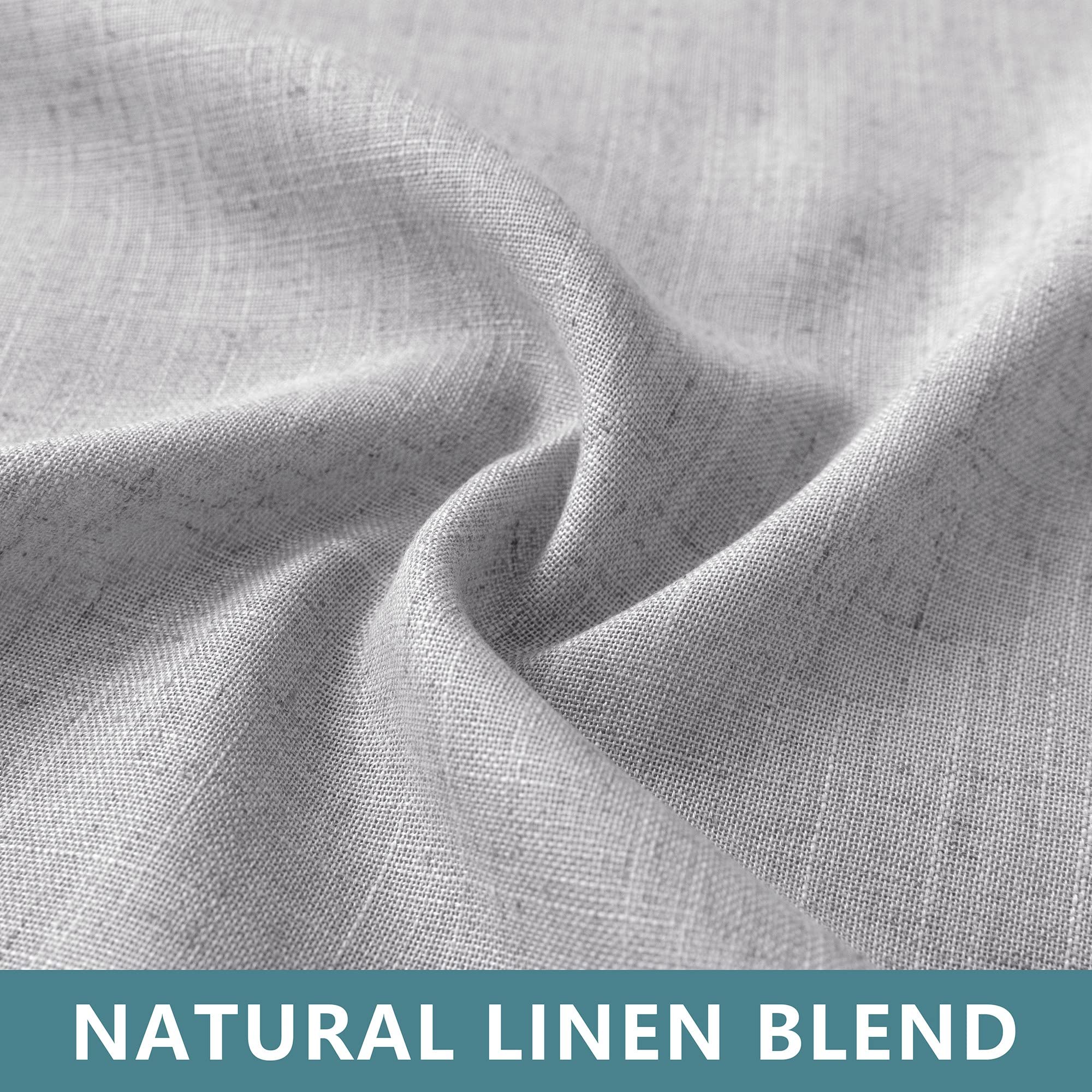 Gray Linen Curtains 54 Inch Length For Boys Bedroom 2 Panel Tab Top Soft Linen Lightweight Light Reducing Casual Curtains Grey For Office Room Sitting Apartment Entryway Rustic Farmhouse Decor 52X54