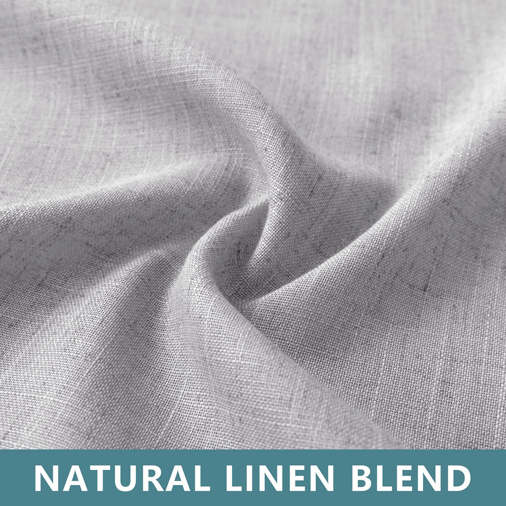 Gray Linen Curtains 54 Inch Length For Boys Bedroom 2 Panel Tab Top Soft Linen Lightweight Light Reducing Casual Curtains Grey For Office Room Sitting Apartment Entryway Rustic Farmhouse Decor 52X54