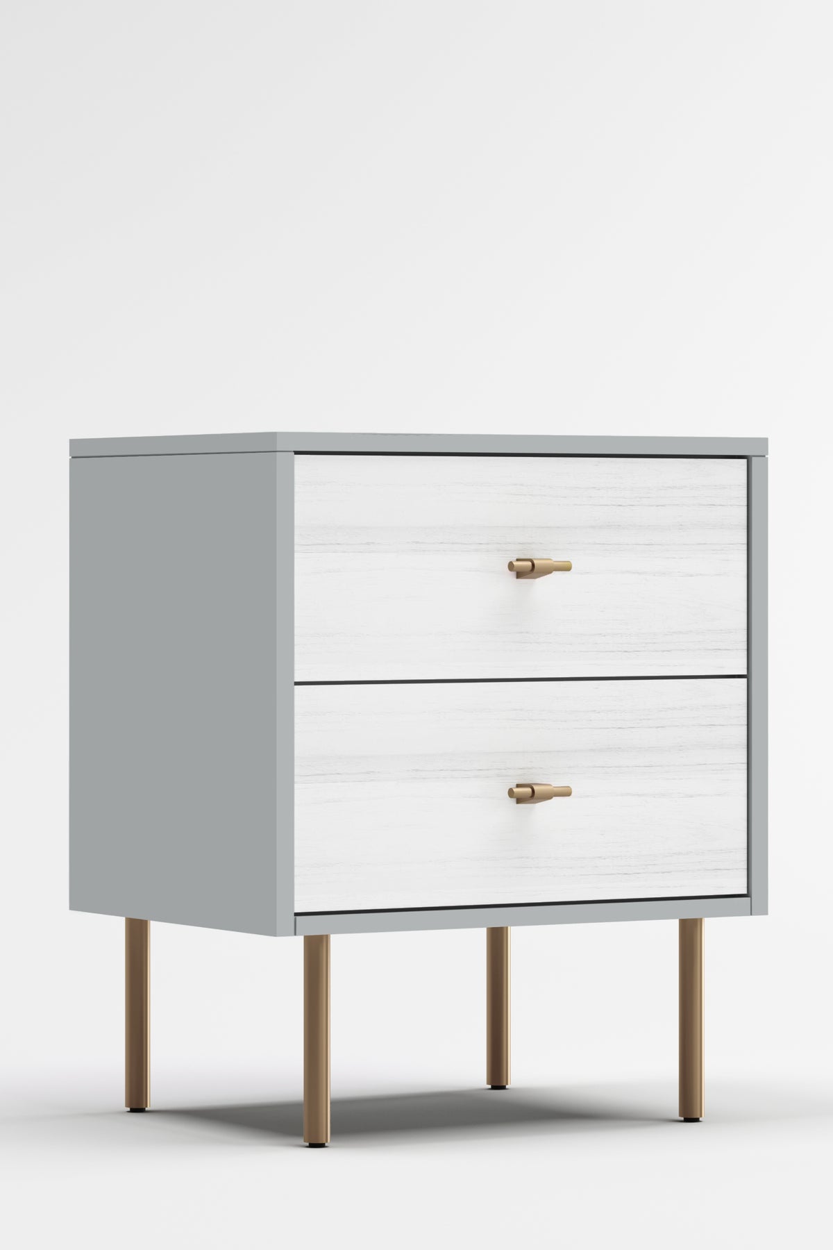 Saige Nightstand  Weathered White/Gray