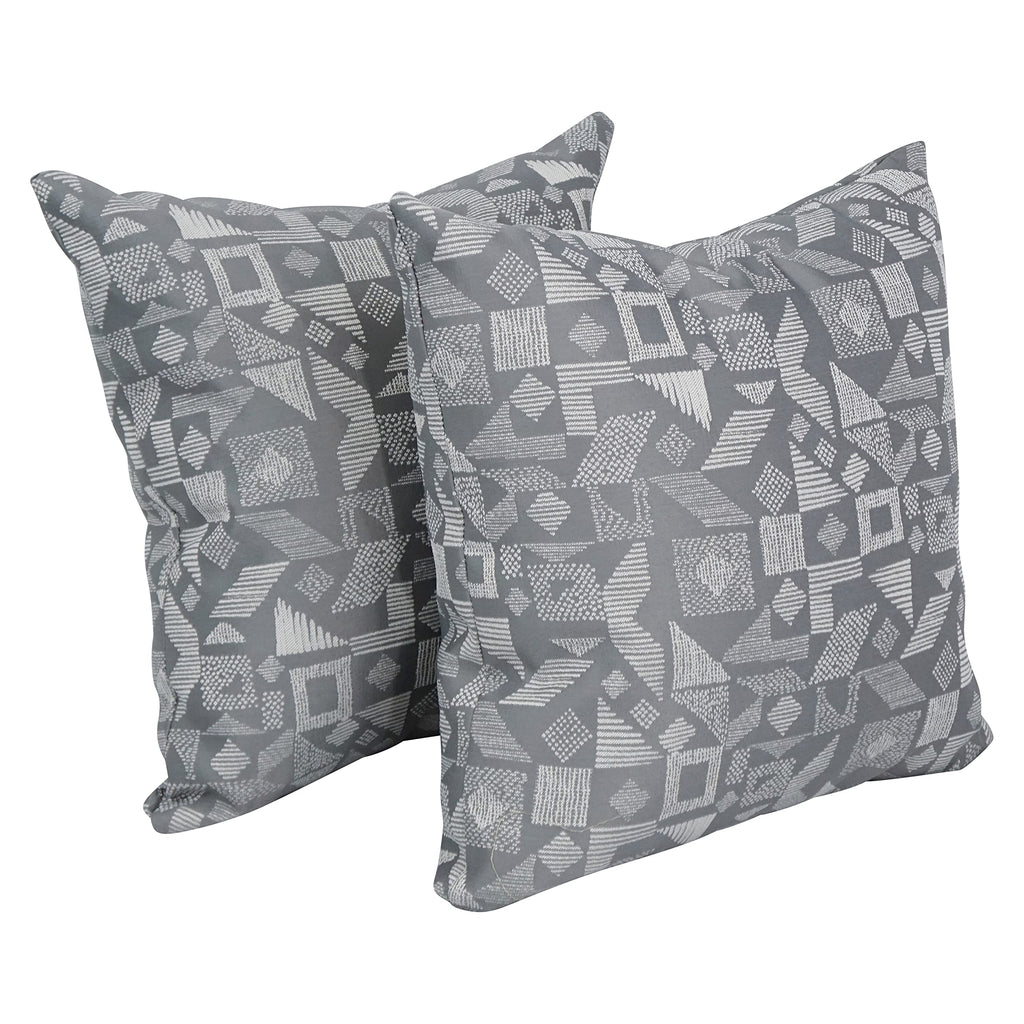 Blazing Needles Square Polyester Jacquard Throw Pillows, 17", Nina Greyst 2 Count