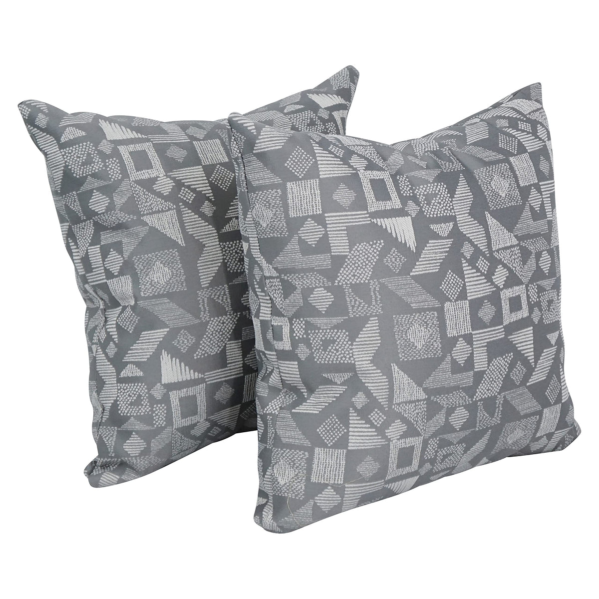 Blazing Needles Square Polyester Jacquard Throw Pillows, 17&quot;, Nina Greyst 2 Count