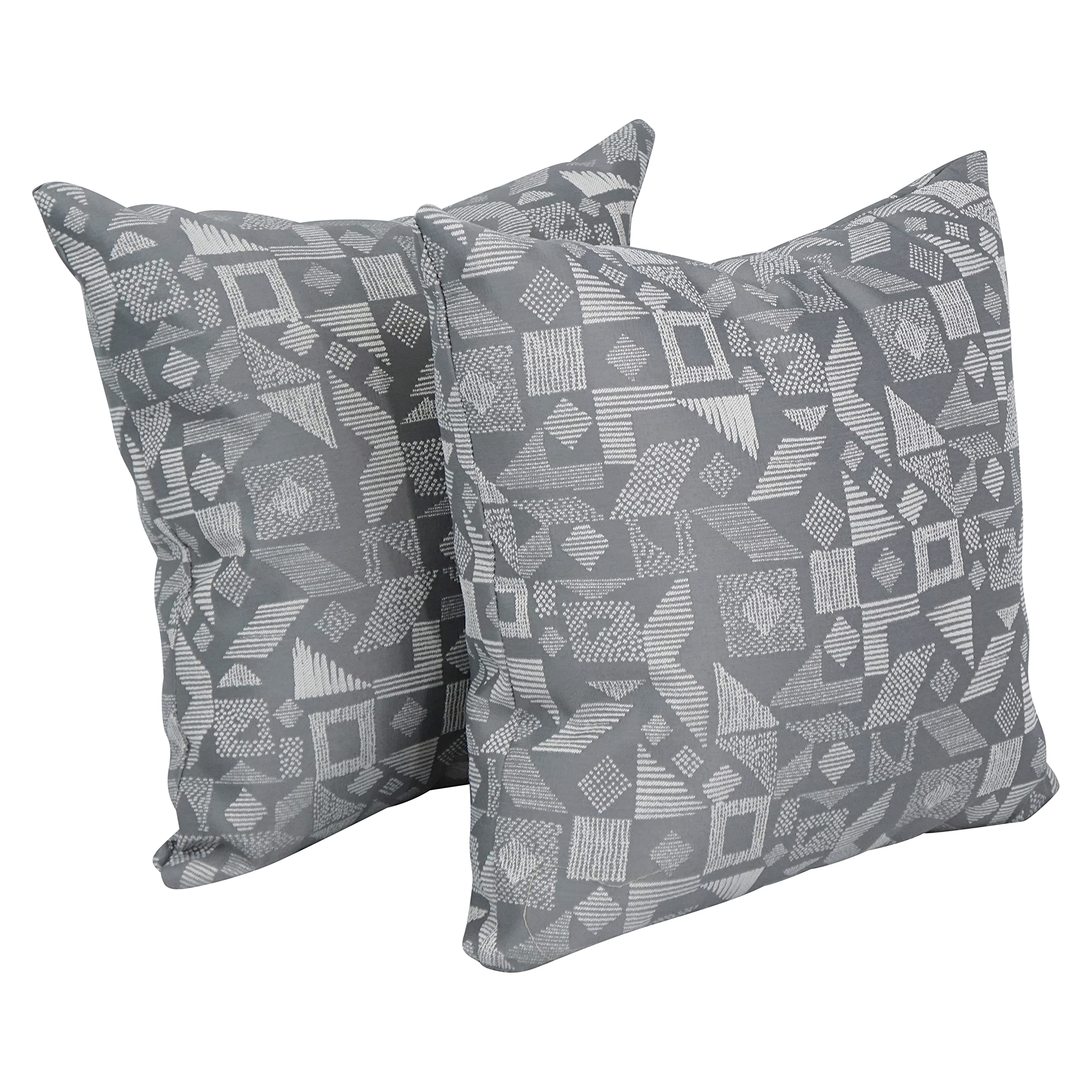 Blazing Needles Square Polyester Jacquard Throw Pillows, 17", Nina Greyst 2 Count