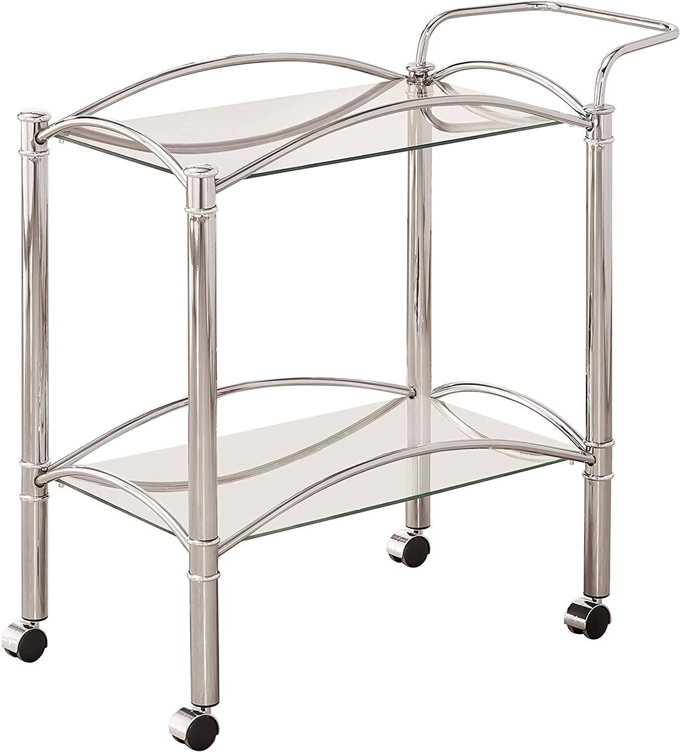 Traditional Chrome and Glass Serving Cart