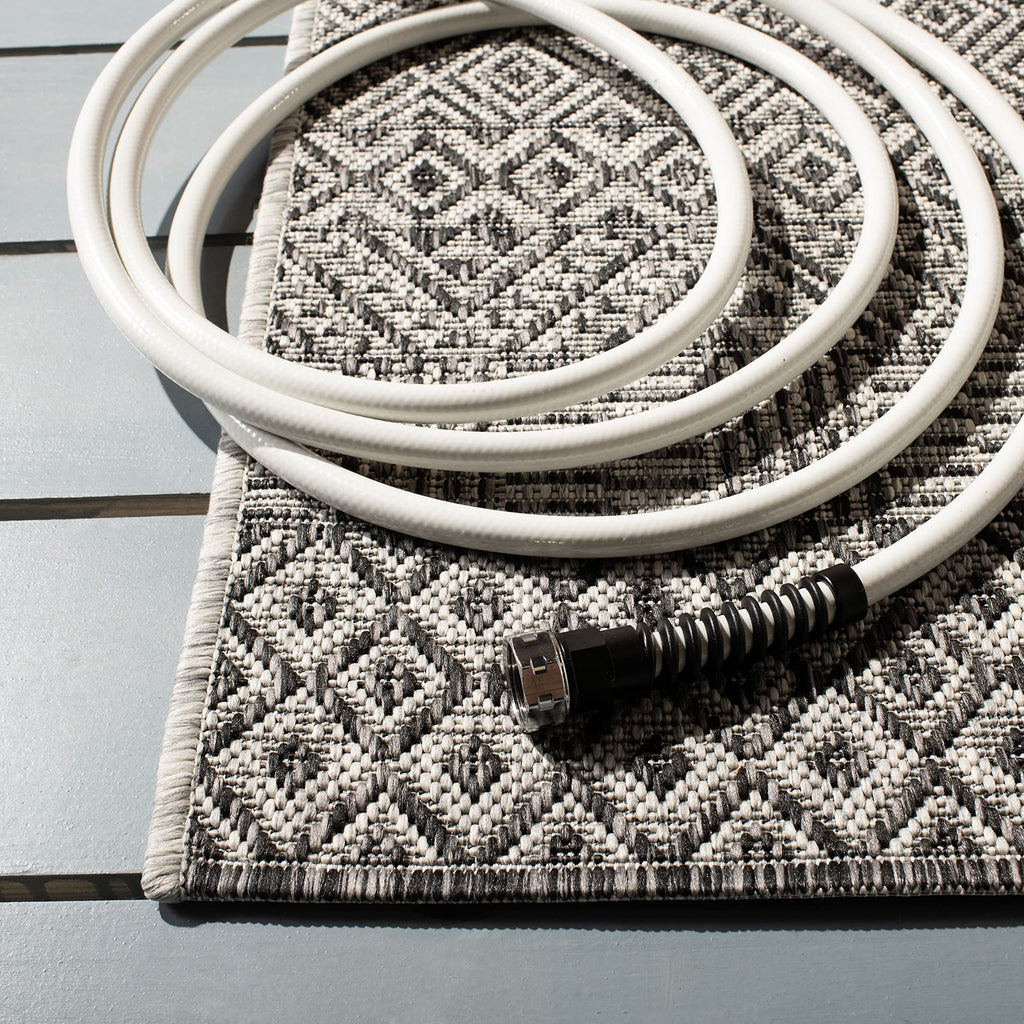 Safavieh Courtyard Collection 2'7' X 5' Grey/Black Cy8235 Indoor/ Outside Waterproof Easy Cleansingpatio Backyard Mudroom Area Mat