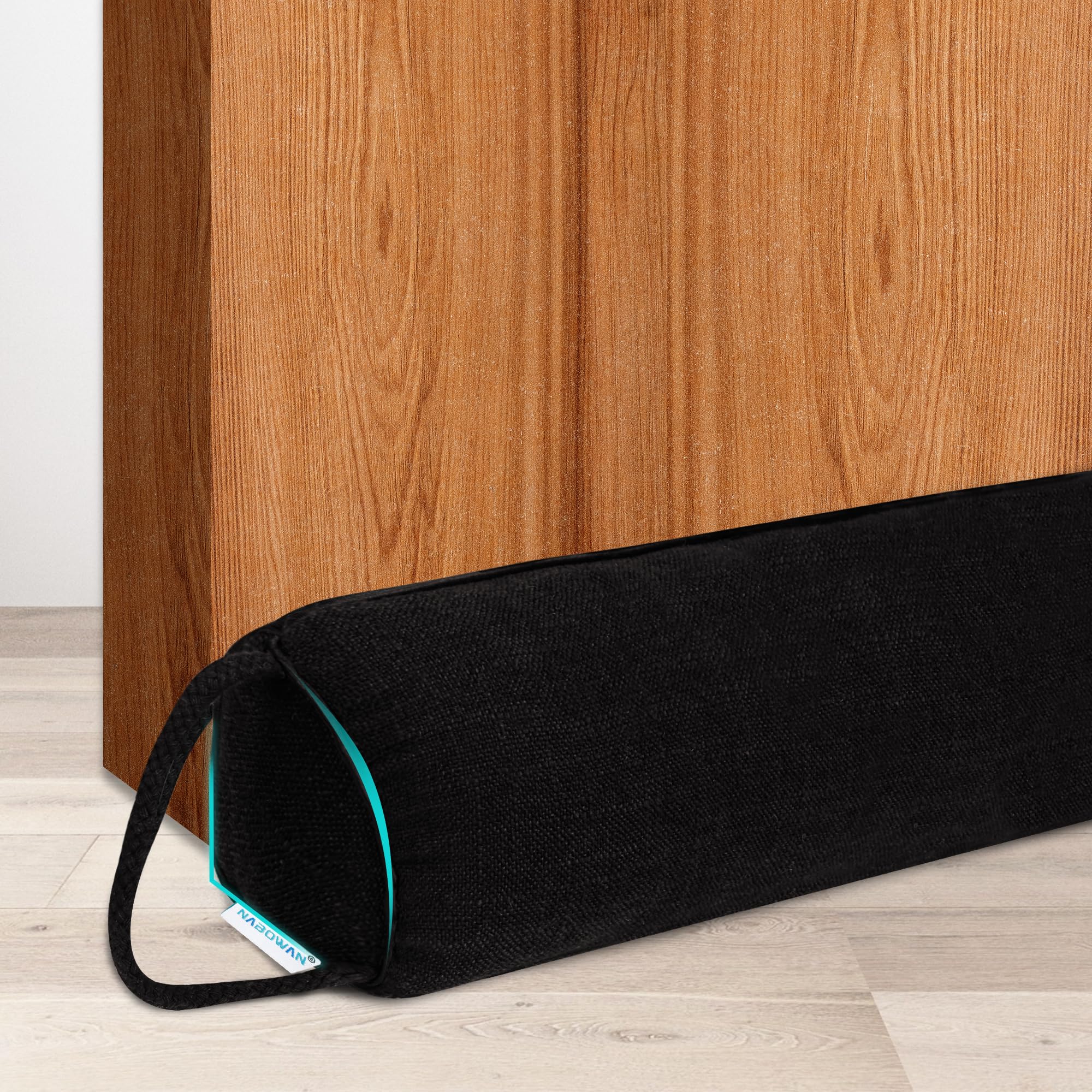 NABOWAN 30'' Weighted Under Door Draft Stopper -Triangular Door Draft Blocker with Hook Loops for Easy Install, Save Energy, Hom