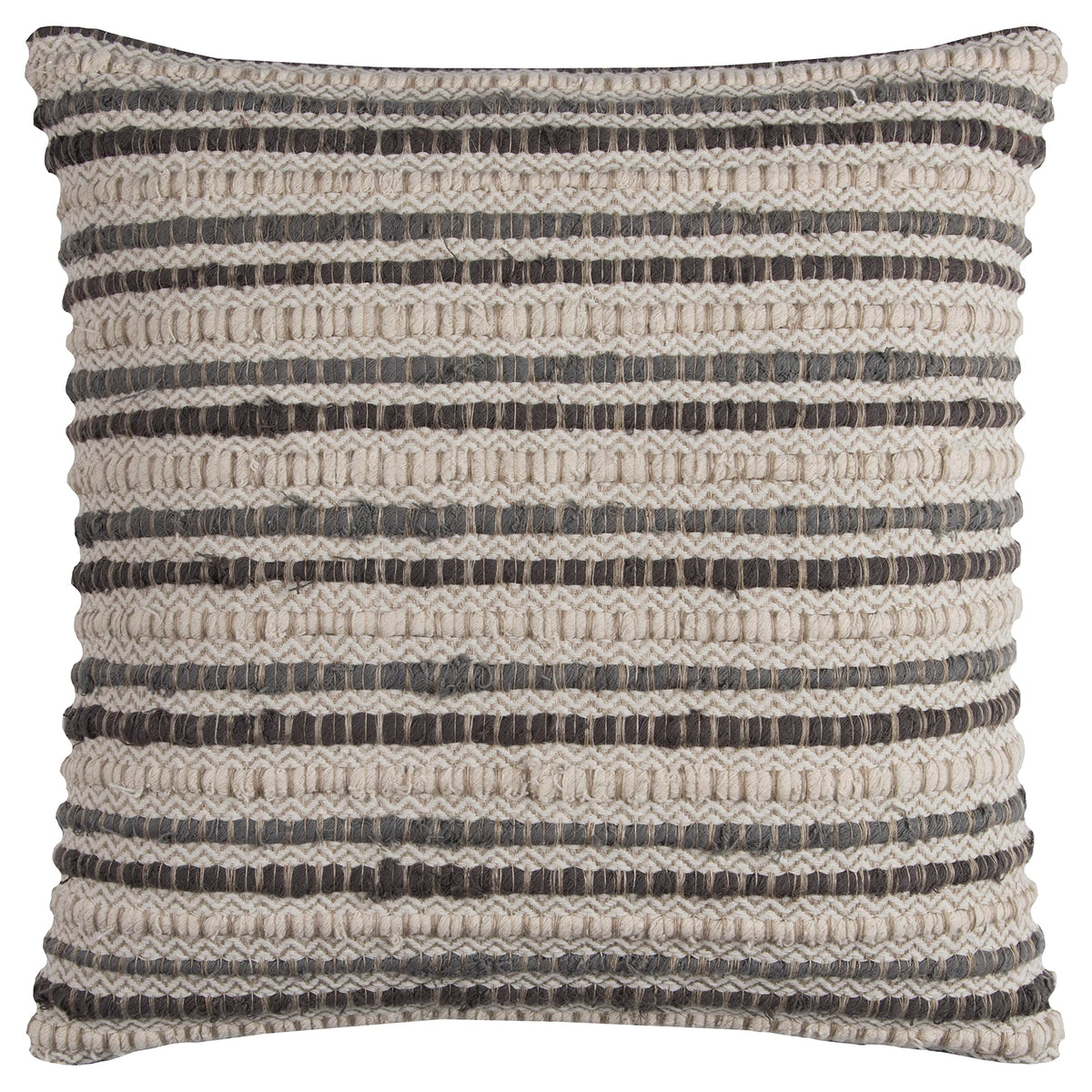 Rizzy Home | T11560 | Poly Fill Decorative Pillow | 20&quot;x20&quot; Gray/Neutral/White Stripe