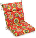 Blazing Needles Outdoor Spun Poly 22-Inch By 45-Inch By 3-1/2-Inch 3-Section Chair Cushion, Farrington Terrace Granadine