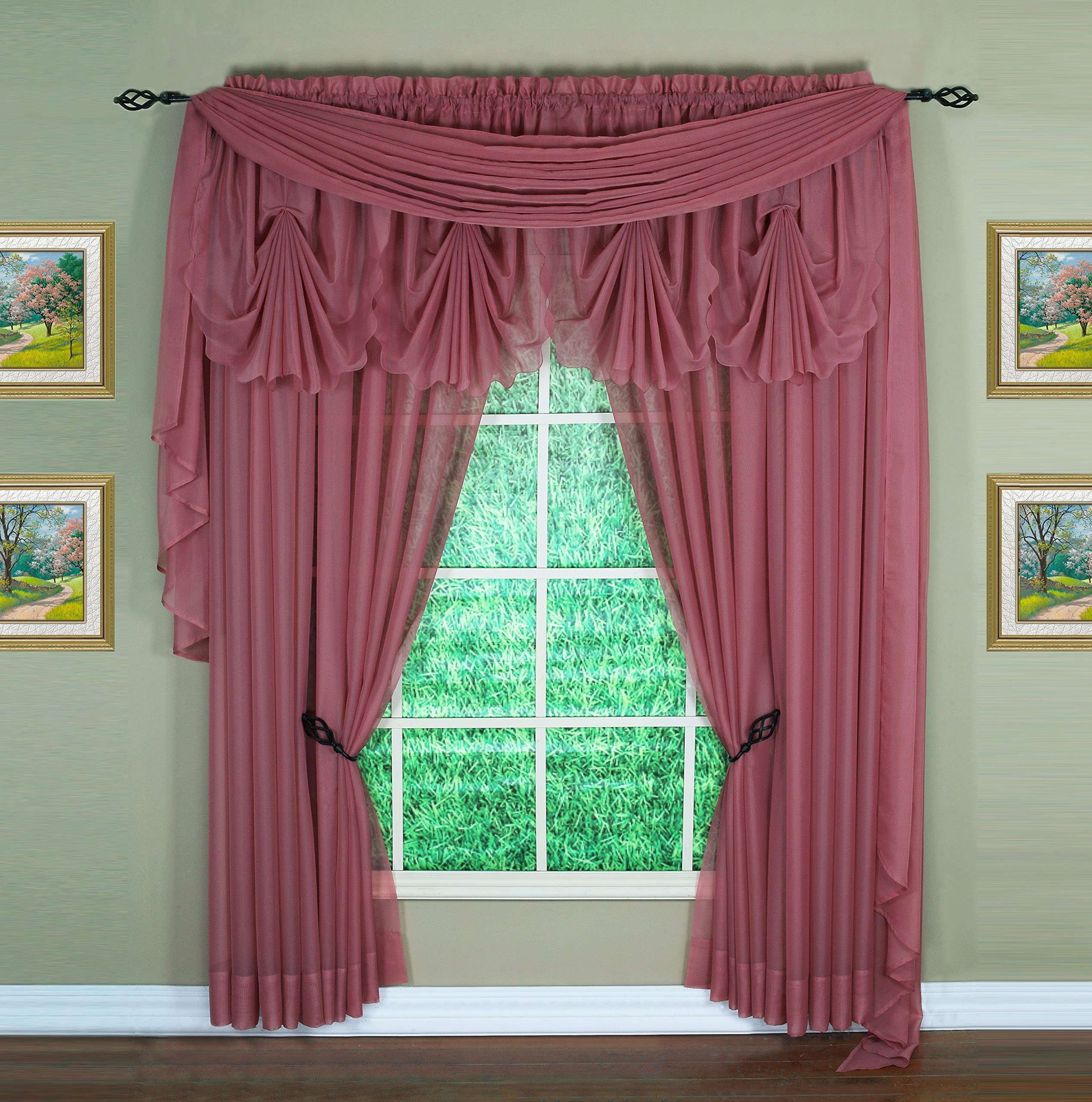 Today'S Curtain Emelia Original Voile Panel 95', Mauve, 60' W X 95' L