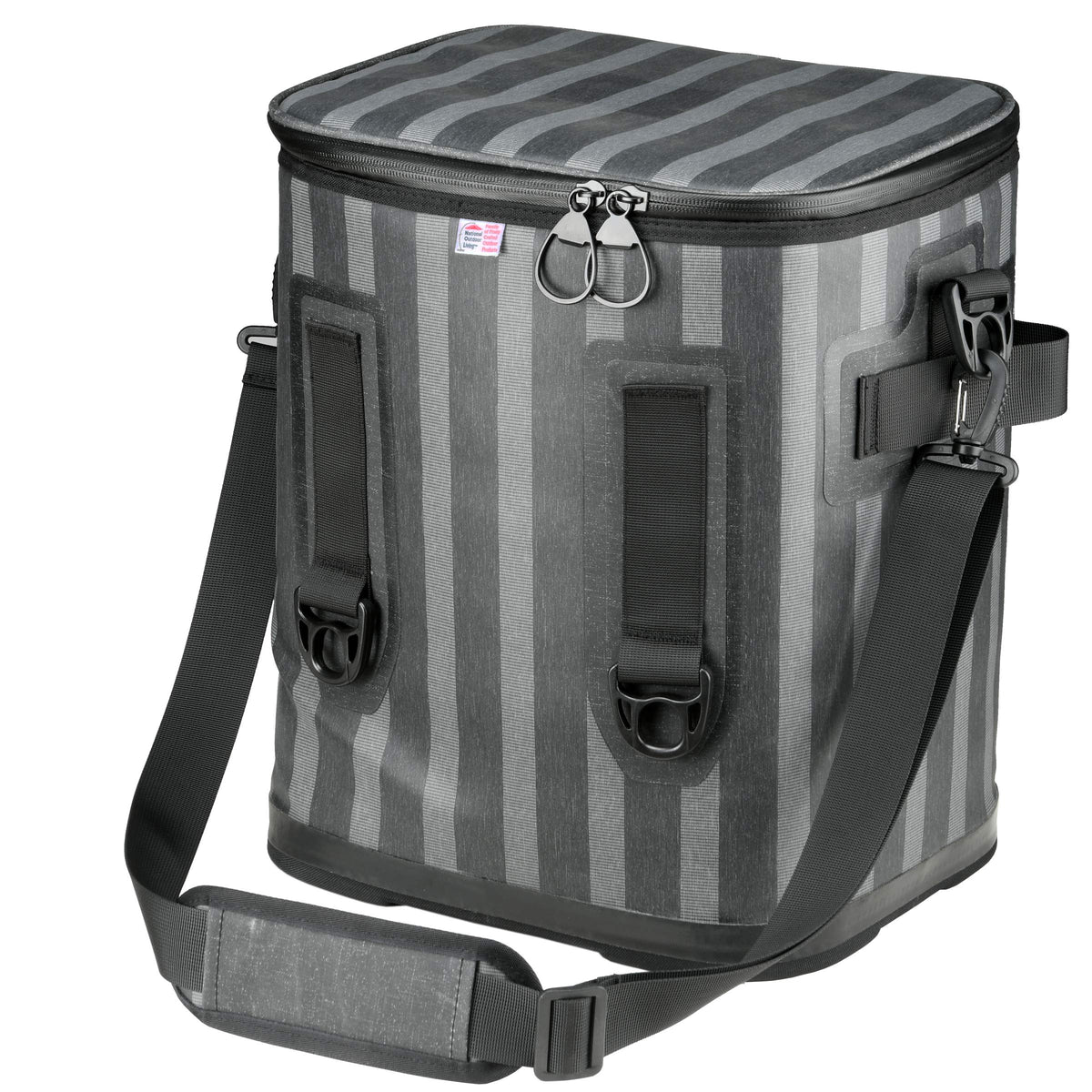 National Outdoor Living Grey Stripe Soft Cooler Tote
