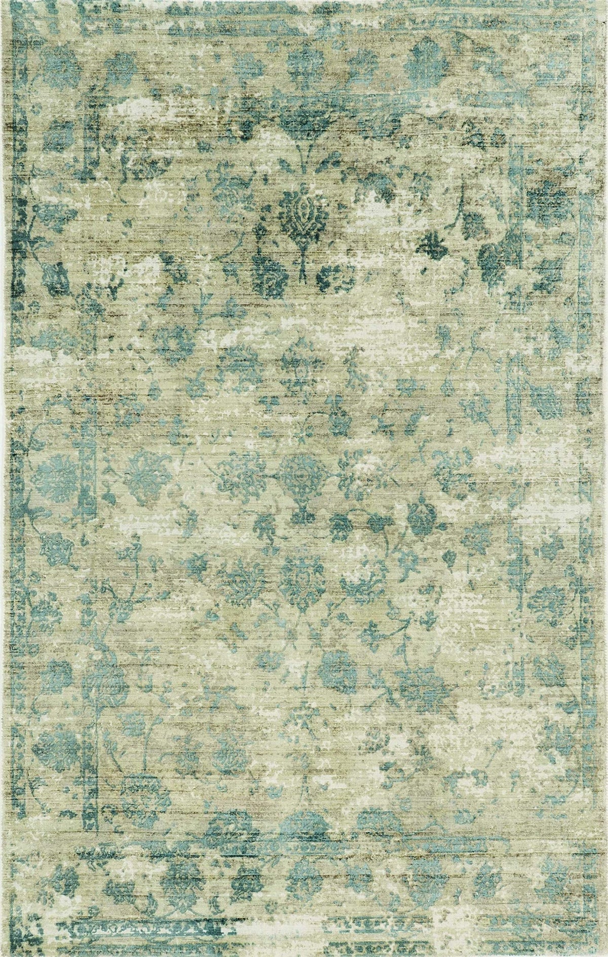 HomeRoots Decor 9' x 13' Viscose Sand/Blue Area Rug