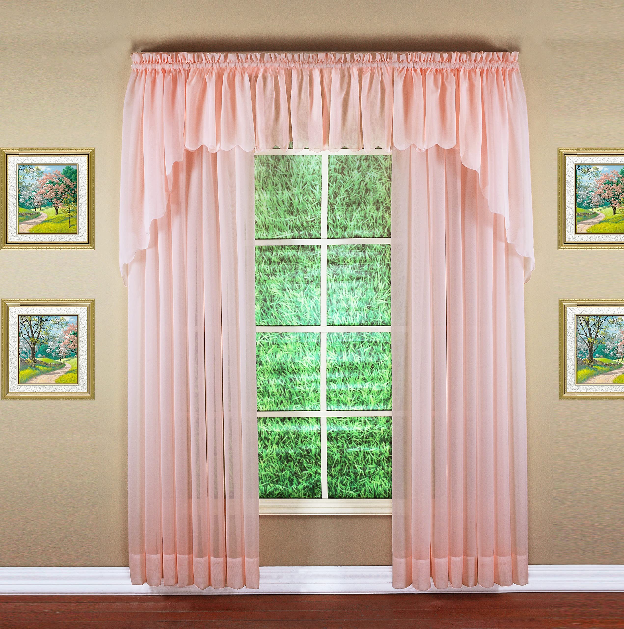 Today'S Curtain Emelia Original Voile Panel 108', Rose, 60' W X 108' L