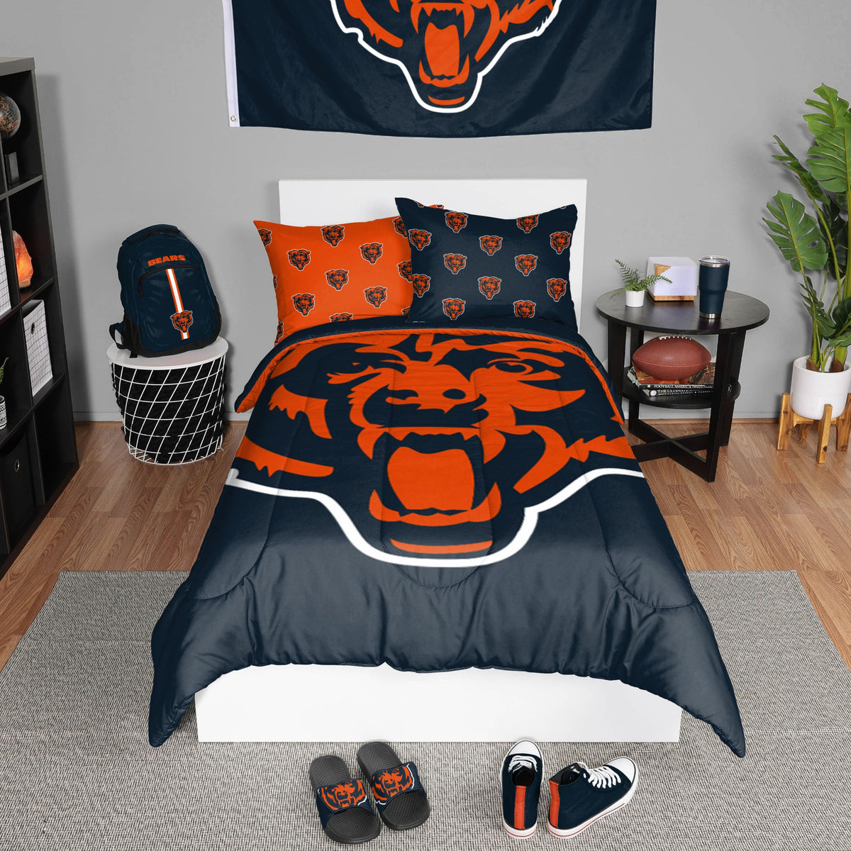 Foco Chicago Bears Nfl Team Color Bed In A Bag Comforter Bedding 3 Piece Twin Set