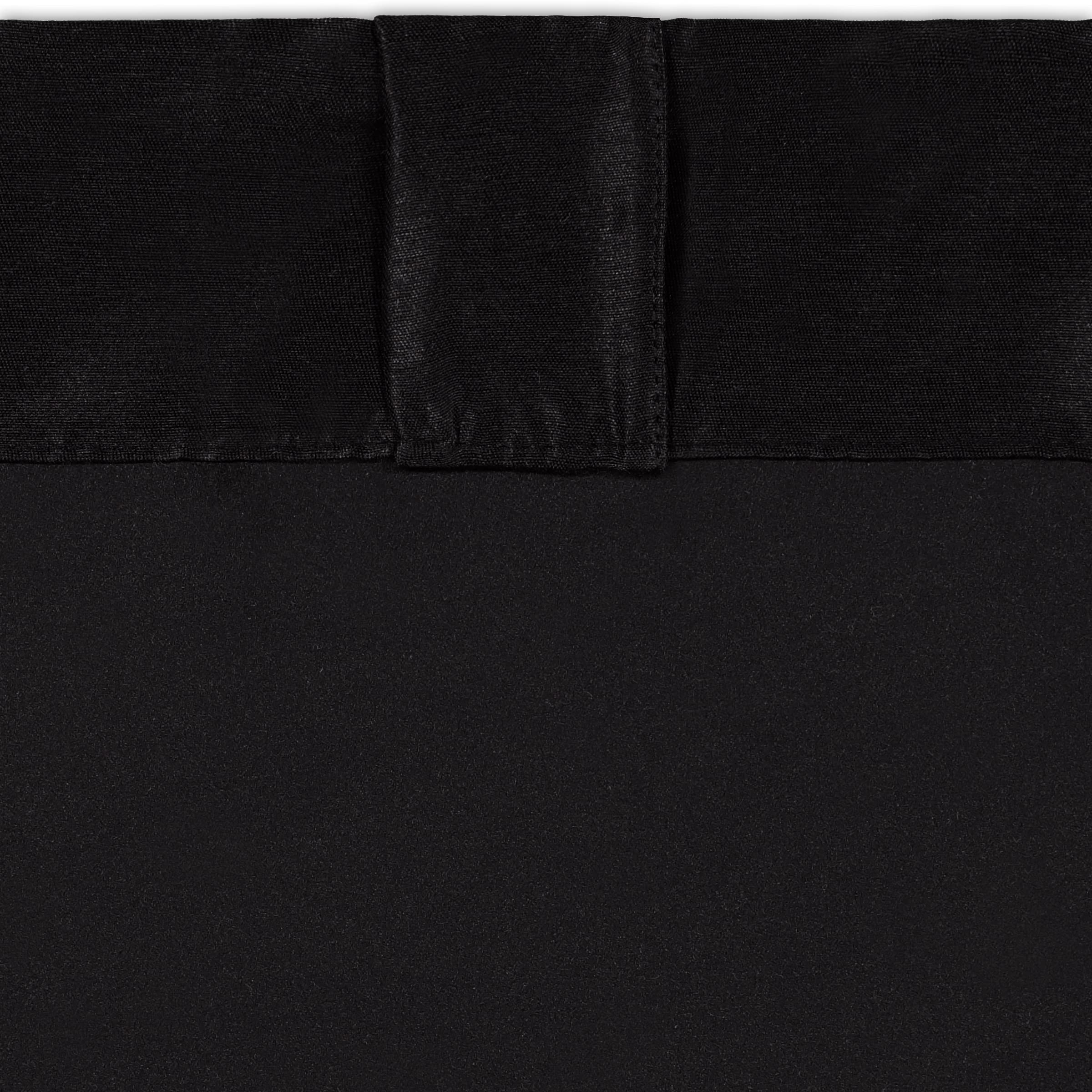 Eclipse Fresno Modern Blackout Thermal Rod Pocket Window Curtain For Bedroom (1 Panel), 52'' X 95'', Black
