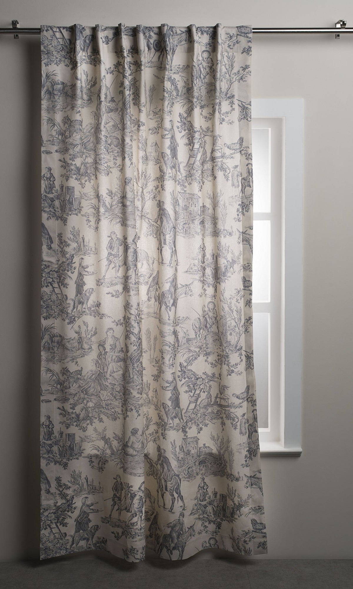 Maison D' Hermine 100% Cotton Curtain - 50'X96' Paloma Grey Decorative Curtain - Aesthetic Curtains For Farmhouse, Kitchen & B