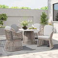 Sunsitt Patio Chairs Set Of 4, Woven Wicker Outdoor Dining Chairs W/Weather-Resistant Cushions, Modern Bistro Chairs Set Of 4 W/