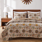 Greenland Home 3-Piece Andorra Quilt Set, King, Multicolor