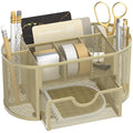 Supeasy Mesh Desk Organizer, Desk Accessories & Workspace Organizers With Drawers, Pencil Holder For Desk With 9 Compartments Fo