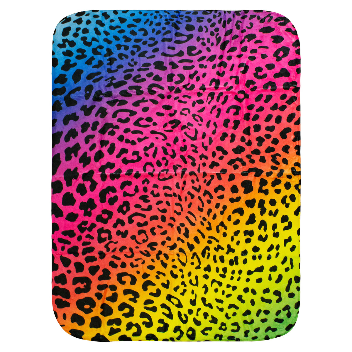 College Covers Everything Comfy Leopard Print Decorative Baby Throw Blanket, 30X40 Inch, Rainbow Gradient/Black