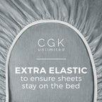 Full Size Fitted Bed Sheet - Hotel Luxury Single Fitted Sheet Only - Fits Mattress Up To 16 - Extra Soft, Wrinkle Free, Breathable Sheet - Bottom Fitted Sheet - Heathered Blue Single Fitted Sheet Only