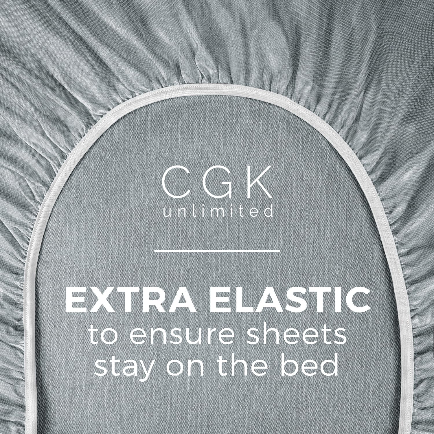 Full Size Fitted Bed Sheet - Hotel Luxury Single Fitted Sheet Only - Fits Mattress Up To 16 - Extra Soft, Wrinkle Free, Breathable Sheet - Bottom Fitted Sheet - Heathered Blue Single Fitted Sheet Only