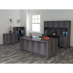 Lorell, LLR69548, Weathered Charcoal Laminate Desking Desk Shell, 1 Each