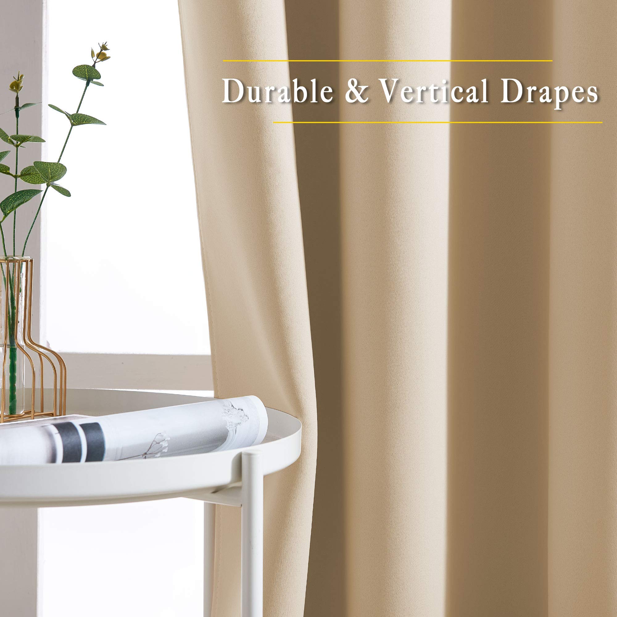 Nicetown Blackout Draperies Curtains Panels - Window Treatment Thermal Insulated Solid Grommet Blackout Curtains/Panels/Drapes F