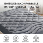 Sonive Waterproof Mattress Pad - Quilted Fitted Mattress Topper, Soft And Breathable Mattress Protector, Fluffy Pillow Top Mattr