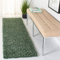 SAFAVIEH August Shag Collection Runner Rug - 2 x 13, Green, Solid Design, Non-Shedding & Easy Care, 1.5-inch Thick Ideal for H