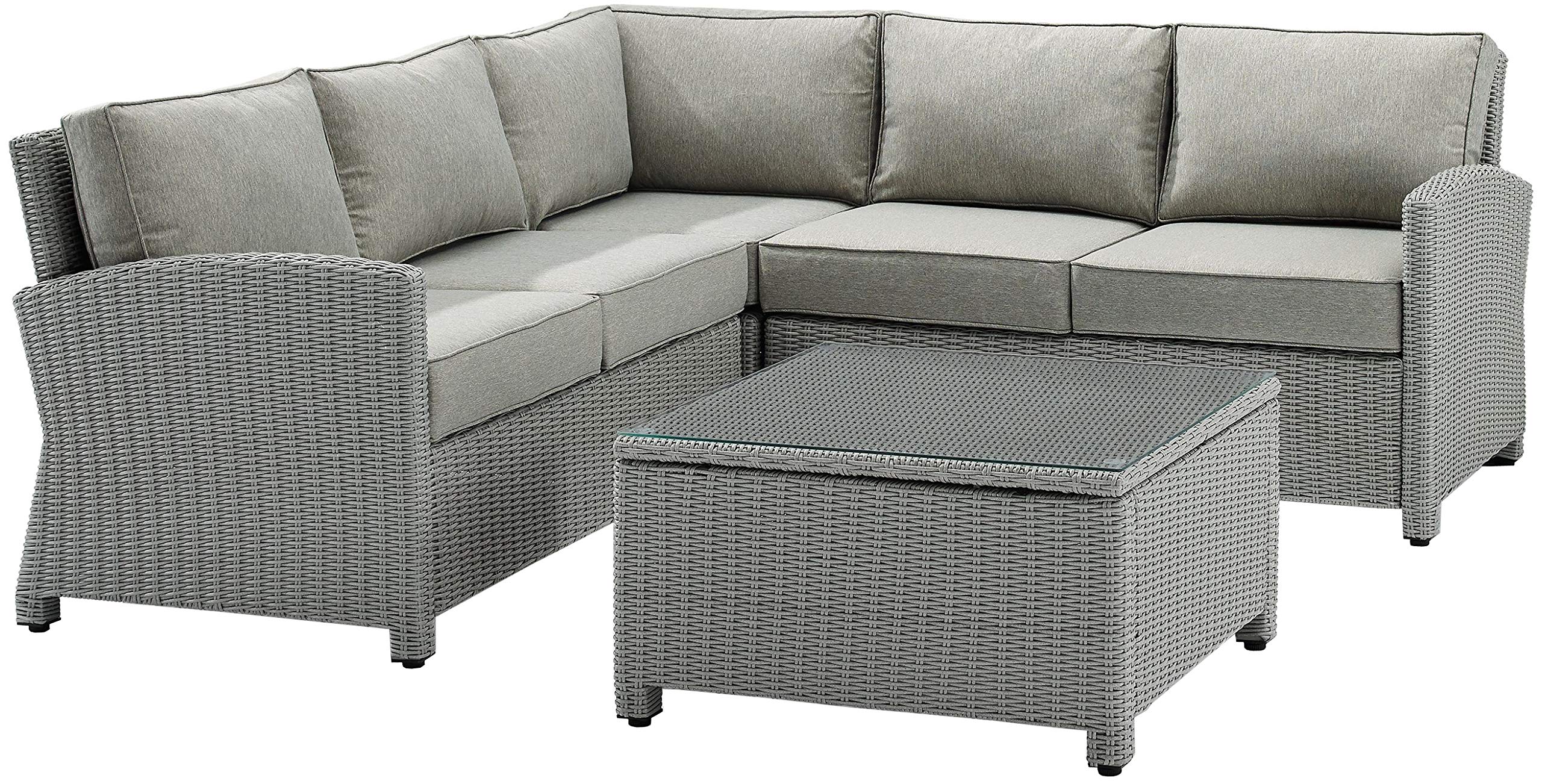 Crosley Furniture Bradenton 4-Piece Outdoor Sectional Sofa