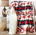 Carstens, Inc. Wrangler Ultra Premium Super Soft Plush Sherpa Fleece Oversized Throw Blanket 54' X 68', Red White & Blue South