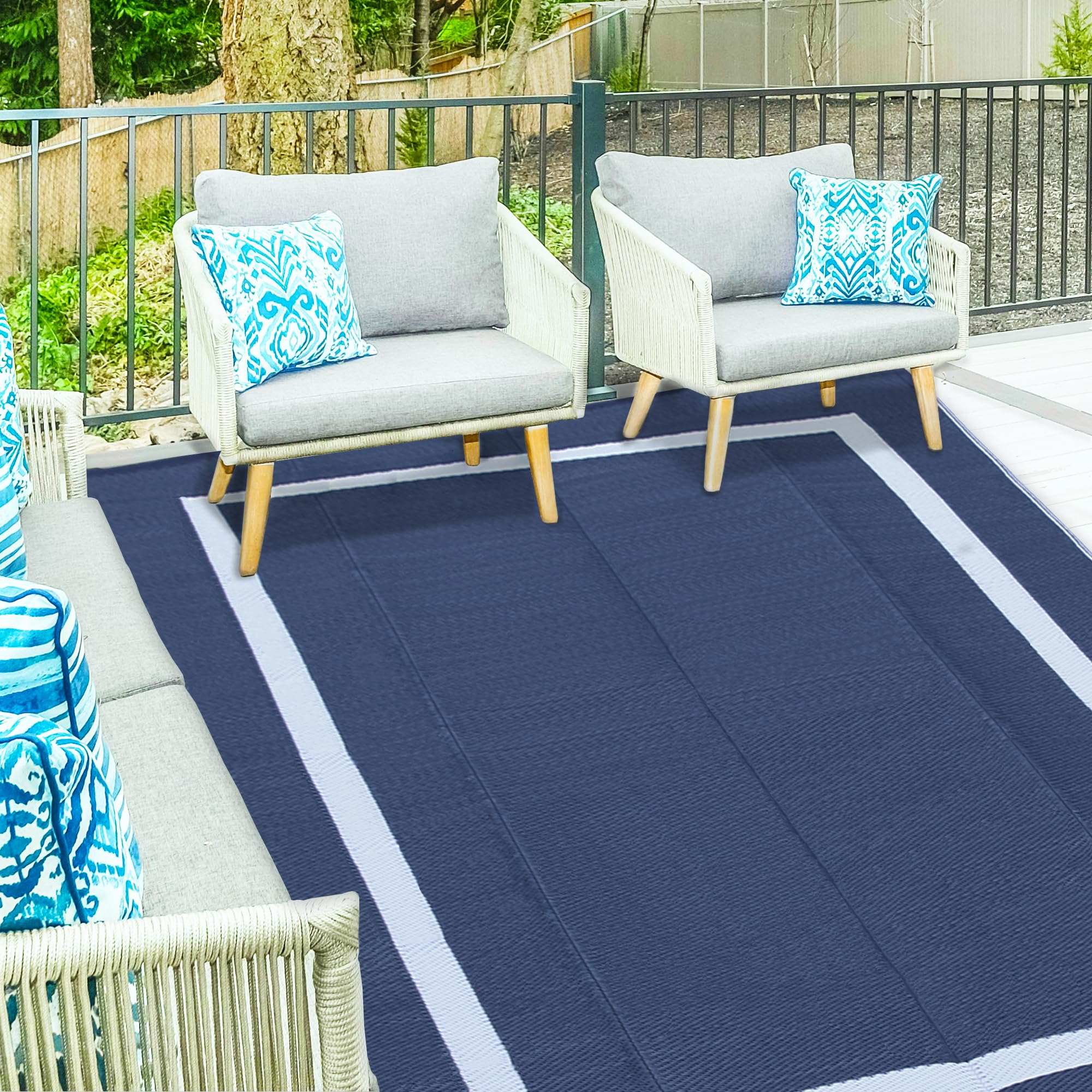 Ogrmar 5X8 Ft Reversible Mats, Outdoor Rug For Patio Clearance, Waterproof Carpet, Plastic Straw Rug For Indoor Outdoor, Floor M