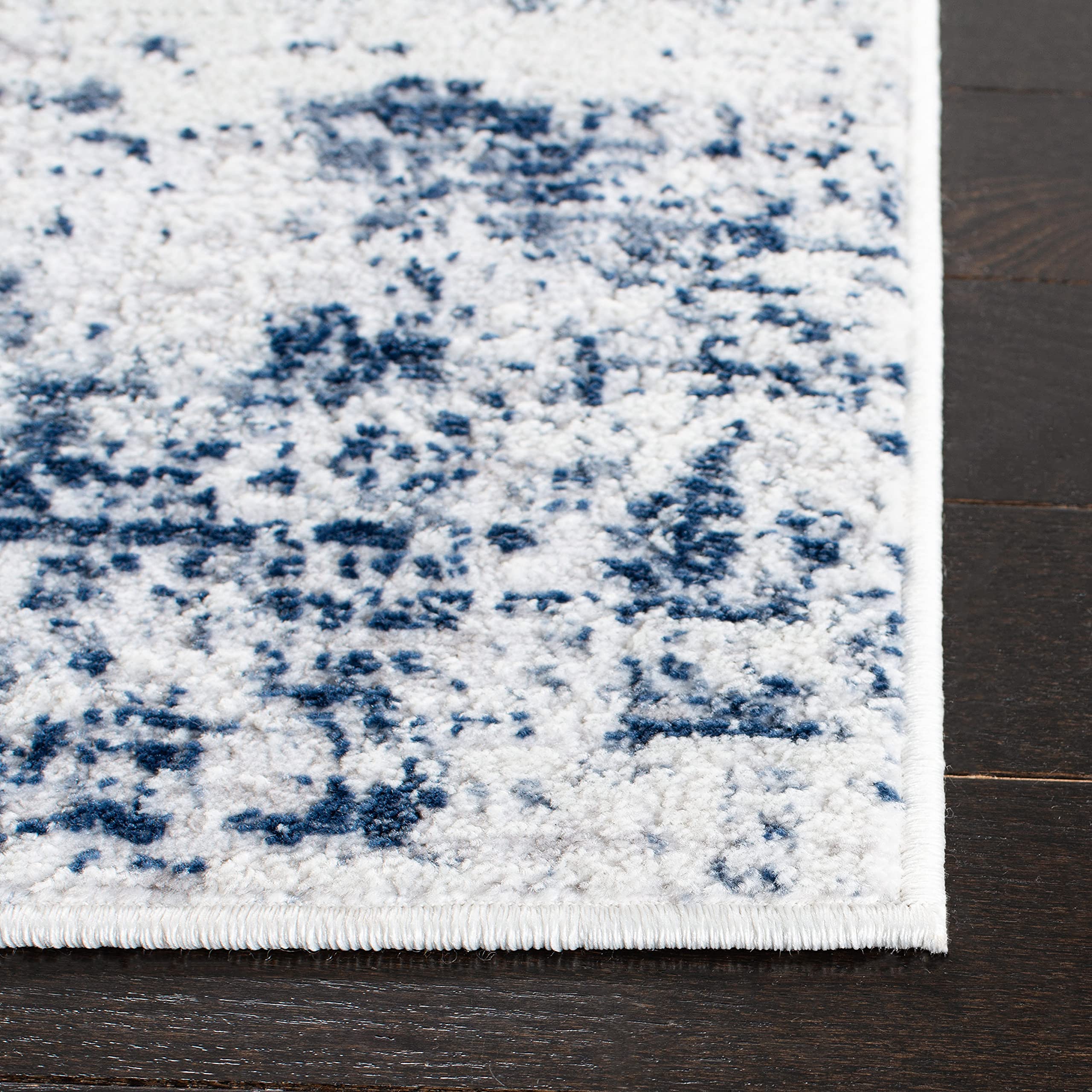 Safavieh Amelia Collection Runner Rug - 2'2'' X 10', Ivory & Navy, Modern Abstract Design, Non-Shedding & Easy Care, Ideal For H