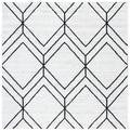 SAFAVIEH Adirondack Collection Area Rug - 6 Square, Ivory & Black, Modern Geometric Design, Non-Shedding & Easy Care, Ideal for