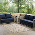 Modway Linza Wave Abstract Trellis 8X10 Indoor And Outdoor In Beige And Gray