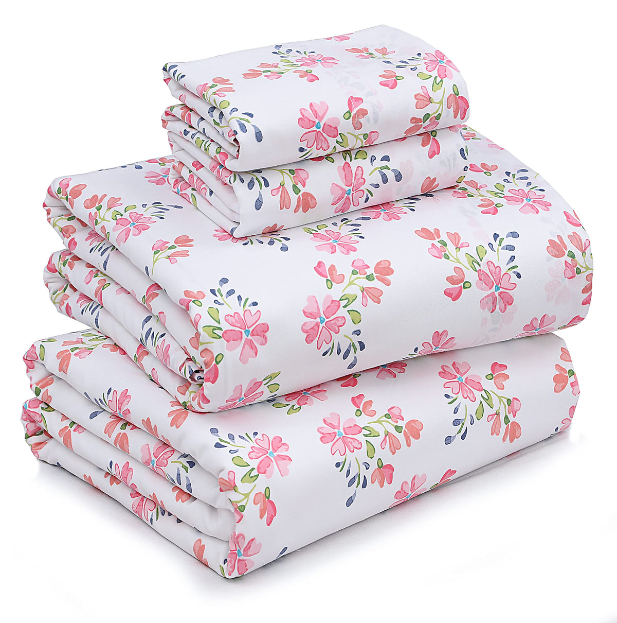 Ruvanti 100% Cotton Sheets For Full Size Bed - Crispy Cooling Percale Sheets - Breathable & Durable Full Sheet Set - 16 Inches D