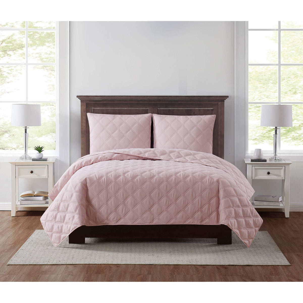 Truly Soft Everyday 3D Puff Quilt Set, Twin Xl, Blush