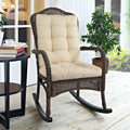 Magpie Fabrics Outdoor Rocking Chair Cushion Set, Tufted Pad For Rocking Chairs With Ties, Seat 19' X 17'/Back 21' X 19', Be