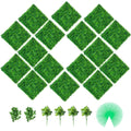 Vevor Artificial Boxwood Panels, 16 Pcs 20'X20' Green Grass Wall Backdrop, Faux Boxwood Hedge Wall Panels 400 Stitches, Uv Pro