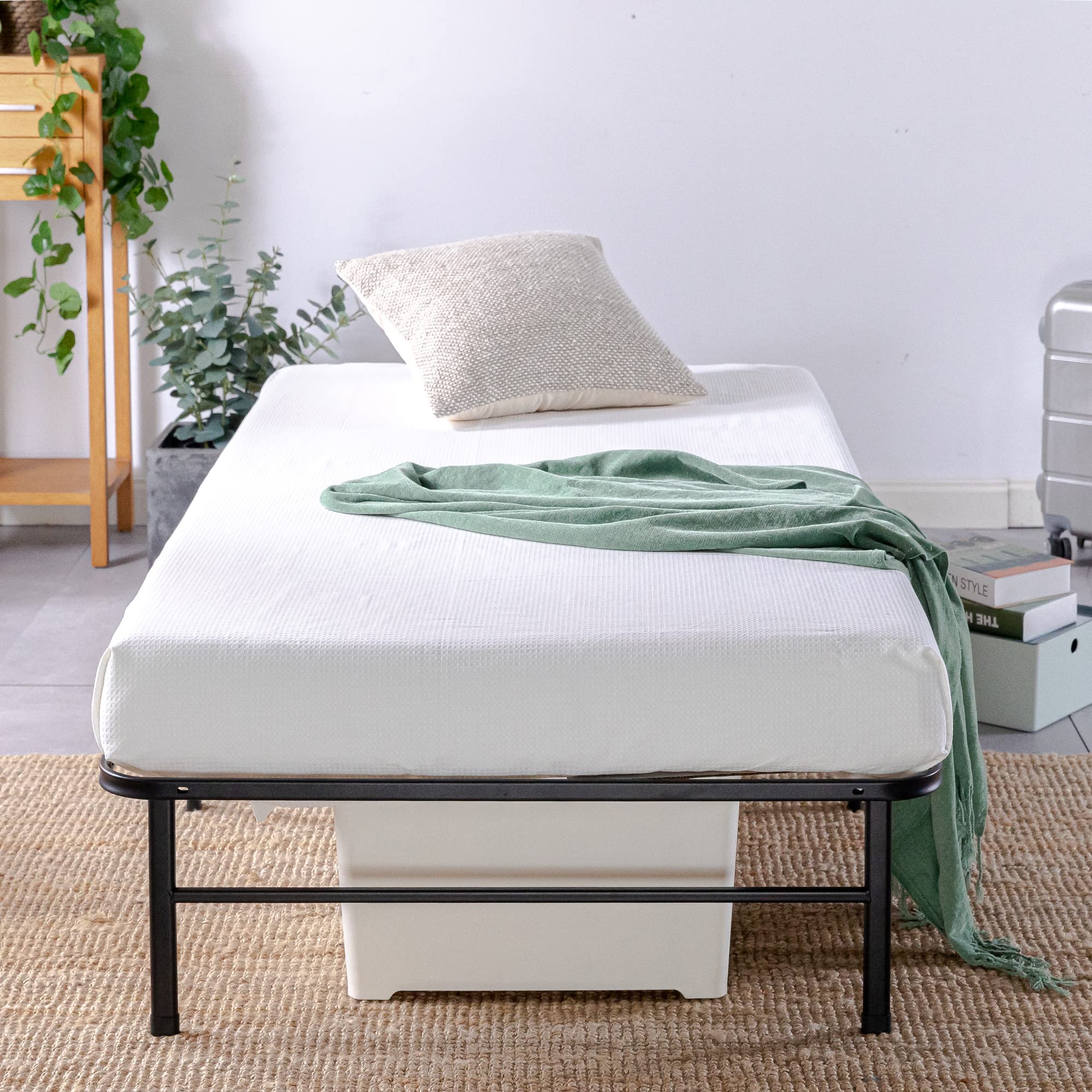 Zinus Smartbase Essential Mattress Foundation With Bamboo Slats, Metal Platform Bed Frame, Sustainable Bamboo Slat Support, No Box Spring Needed, Easy Assembly, Twin