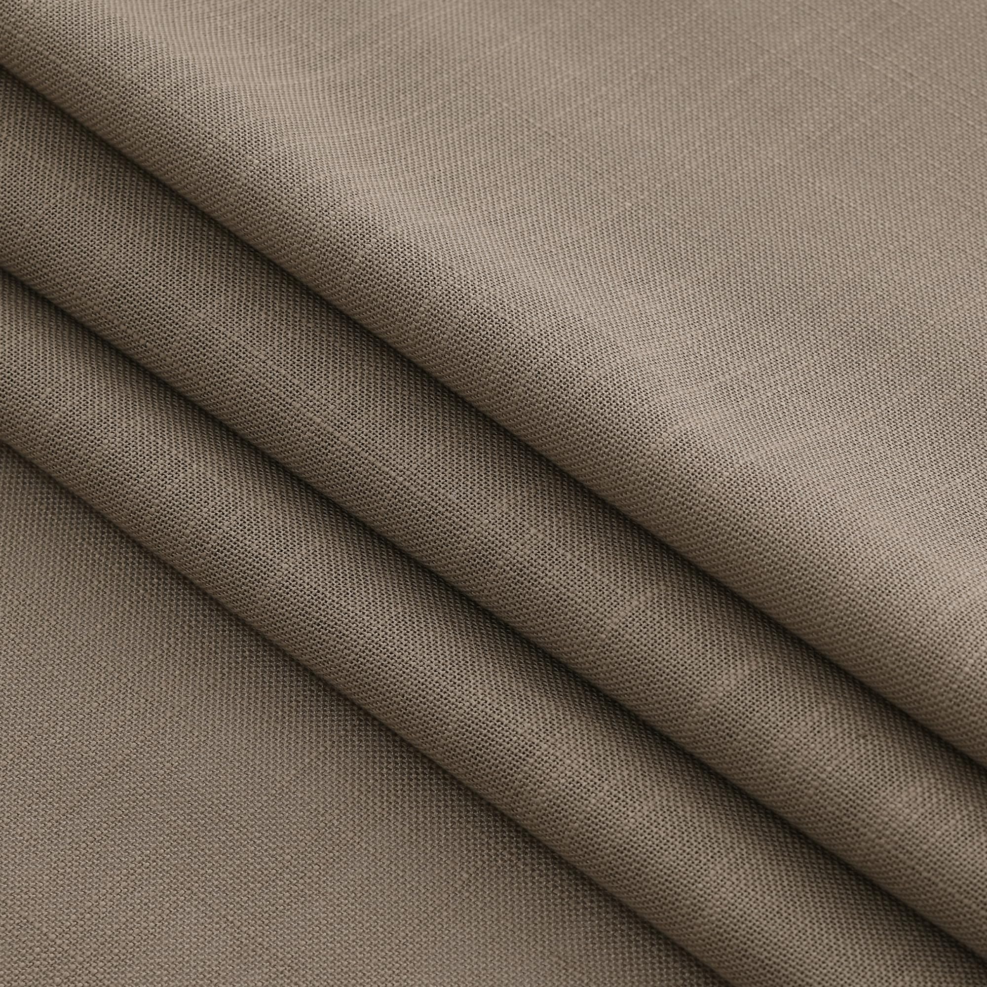 Nanspring Dark Taupe Linen Curtains 52W x 84L - 2 Panels, Light Filtering, Semi-Sheer, Modern Farmhouse Decor for Bedroom and Living Room