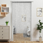 2 Pcs Door String Curtain Doorway Beads Curtains,Hanging Room Divider Beaded Decor Hippie Glitter Fringe Panel Closet Window Wal