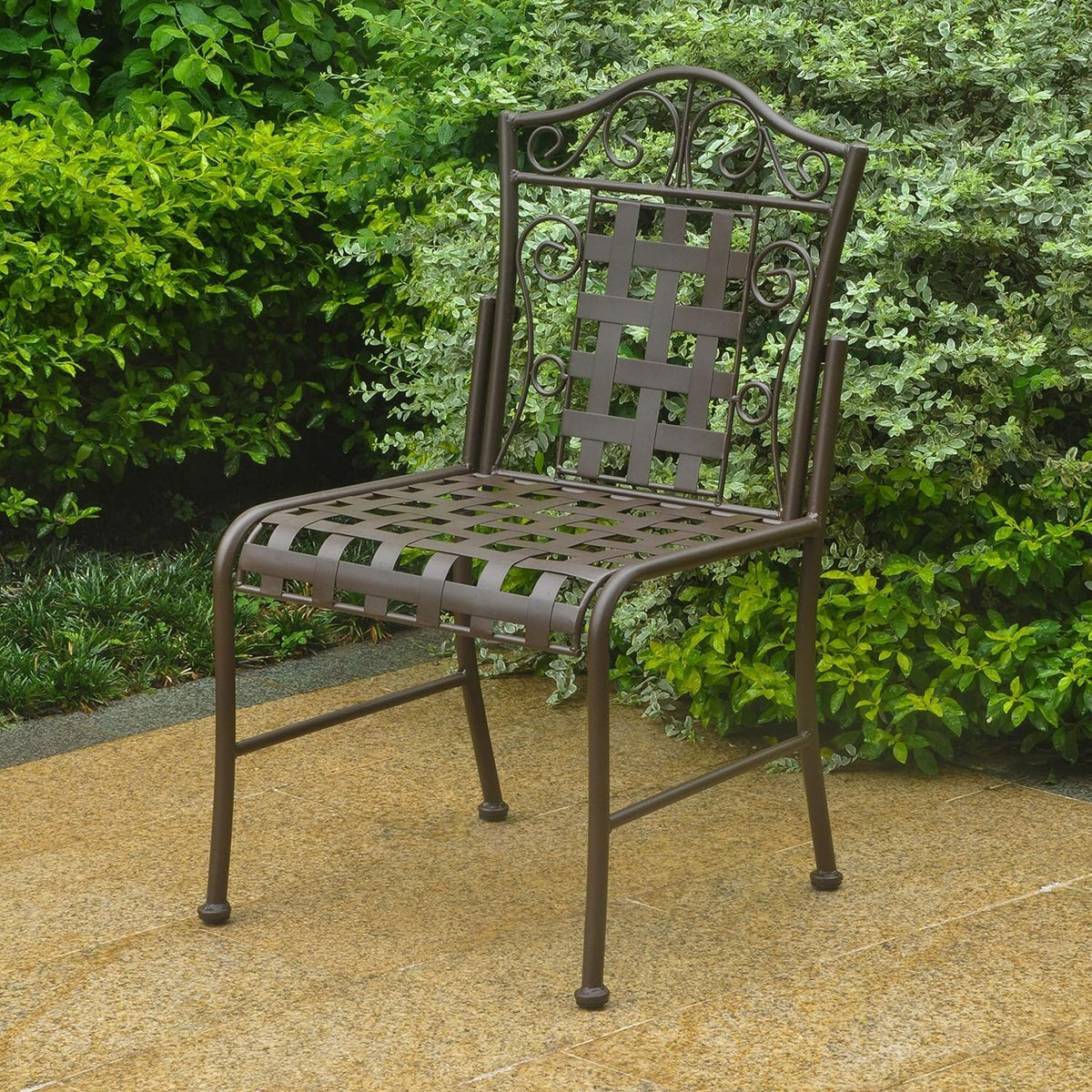 International Caravan Mandalay Iron Patio Set of 2 Bistro Chairs