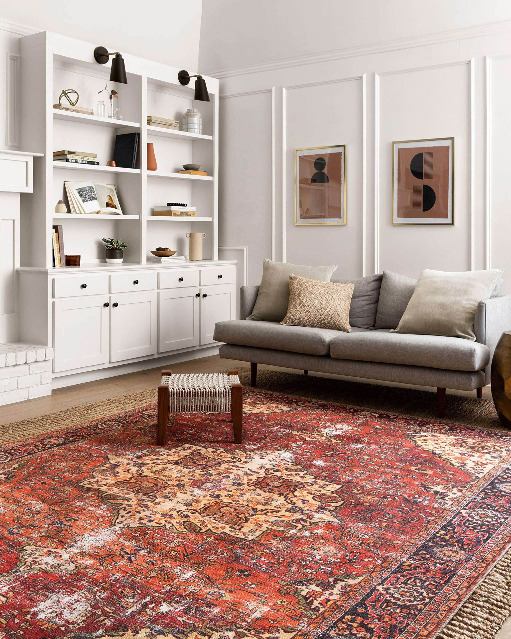 Loloi II Loren Red/Navy 3-6 x 5-6 Accent Rug