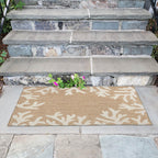 Liora Manne Capri Indoor/Outdoor Handmade Synthetic Blend Durable Area Rug - Traditional Border Coastal Beach Accent (Coral Border Neutral) (2'6' X 4')