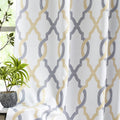 Ugoutry Yellow Grey Moroccan Full Blackout Curtains 63 Inch Length, Thermal Insulated Grommet Window Treatments For Living Room,