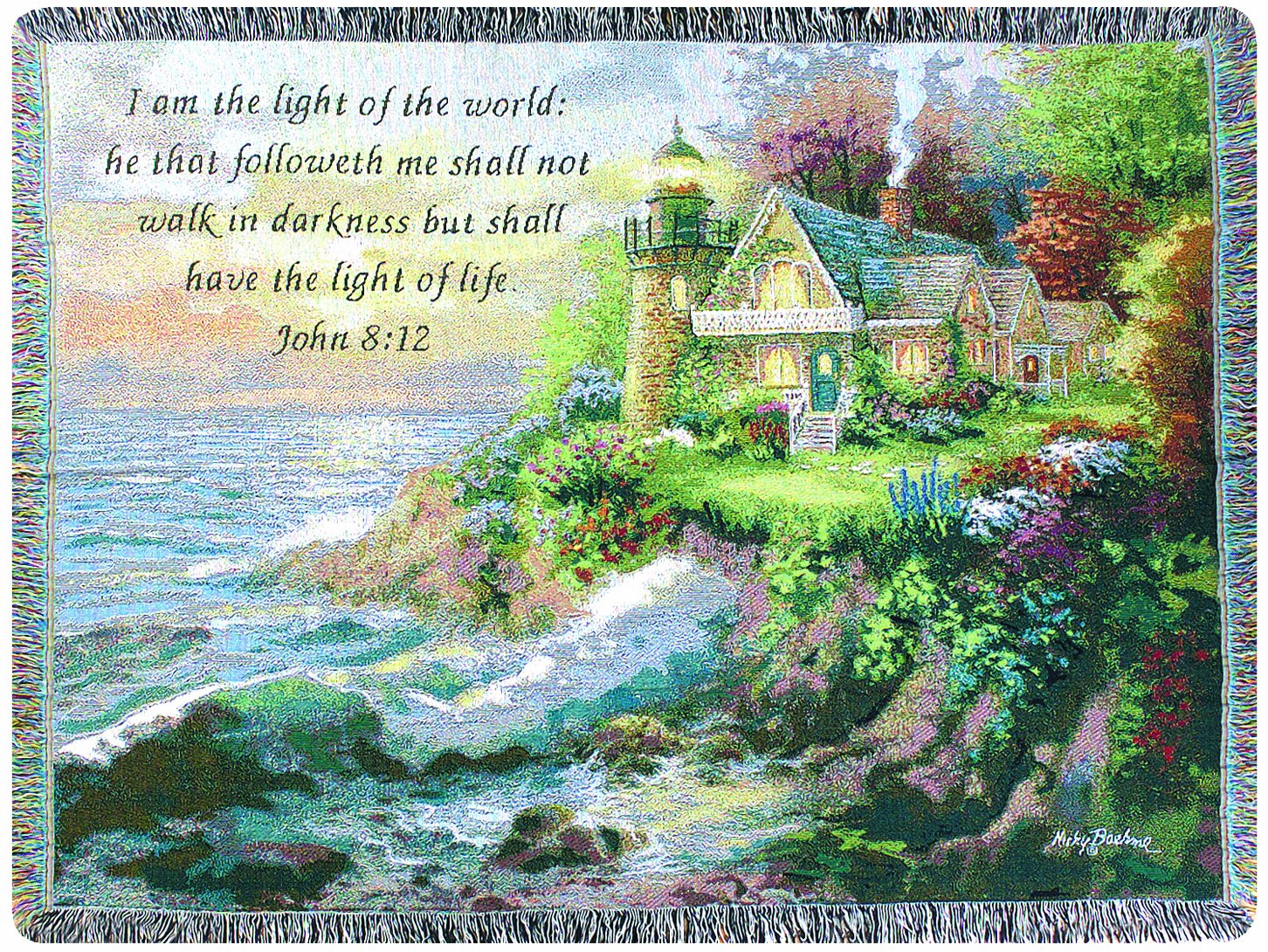 Manual Inspirational Collection 50 X 60-Inch Tapestry Throw With Verse, Guardian Of The Sea By Nicky Boehme