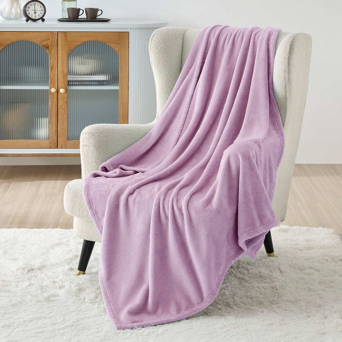 Bedsure Light Purple Fleece Blanket 50X70 Blanket - 300Gsm Soft Lightweight Plush Cozy Blankets For Bed, Sofa, Couch, Travel, Ca