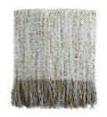 Fennco Styles Faux Mohair Shabby Chic Throw Blanket, 50'X60' (Aqua)