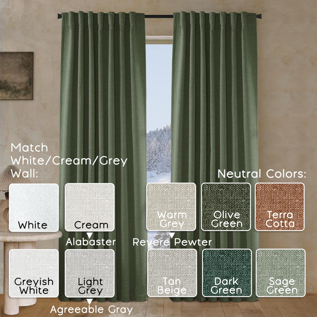 Panelsburg 90 Inch Curtains For Living Room,Thermal Insulated Boho Back Tab Window Treatments Long Blackout Window Drapes For Be
