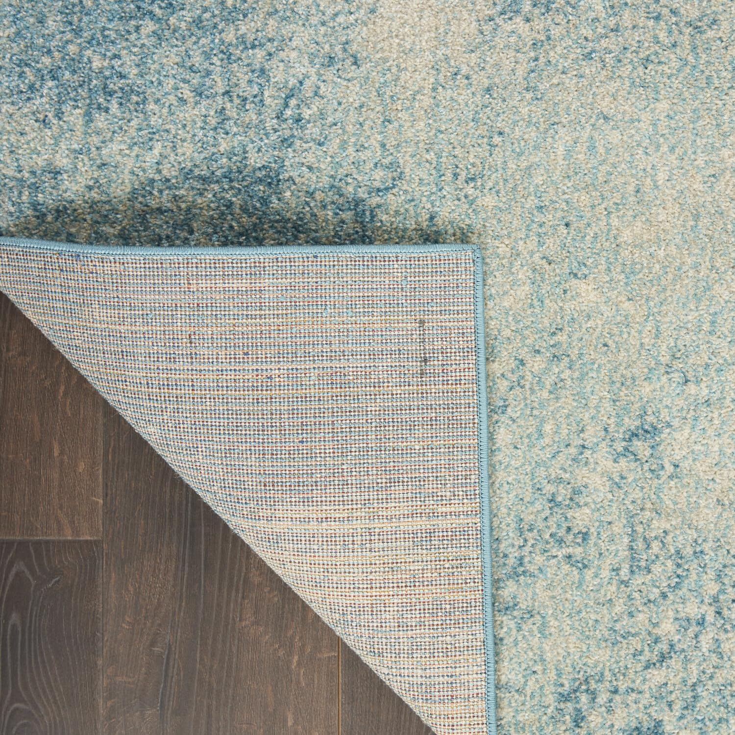 Nourison Passion Navy/Light Blue 2'2'' X 10' Area-Rug, Modern, Abstract, Easy-Cleaning, Non Shedding, Bed Room, Living Room, Din